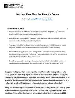 Not Just Fake Meat but Fake Ice Cream