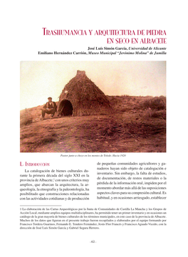 Trashumancia Y Arquitectura De Piedra En Seco En Albacete
