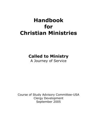Handbook for Christian Ministries