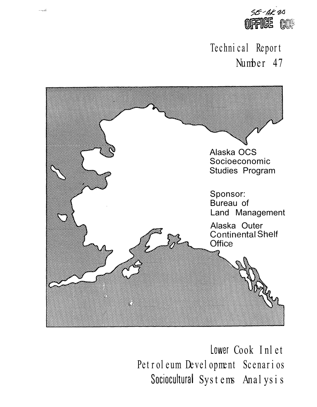 HUE G(& Technical Report Number 47 Lower Cook Inlet Petroleum