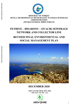 Fethiye – Hisaronu – Ovacik Sewerage Network and Collector Line Revised Final Environmental And