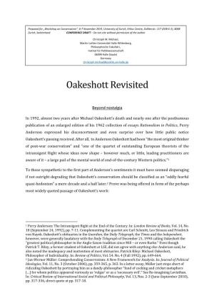 Oakeshott Revisited