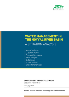Water Management in the Noyyal River Basin a Situation Analysis