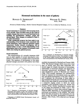 Hormonal Mechanisms in the Onset of Puberty RONALD S