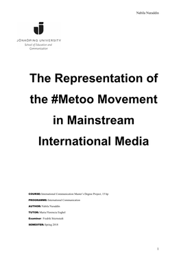 The Representation of the #Metoo Movement in Mainstream International Media