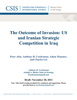 US and Iranian Strategic Competition in Iraq