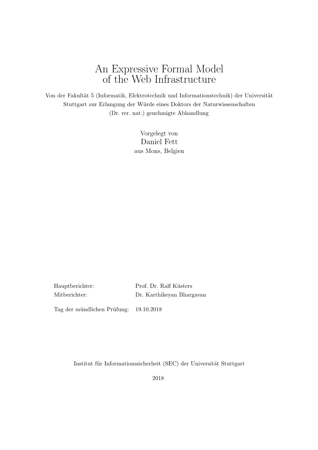 An Expressive Formal Model of the Web Infrastructure