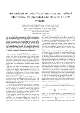 An Analysis of Out-Of-Band Emission and In-Band Interference for Precoded and Classical OFDM Systems
