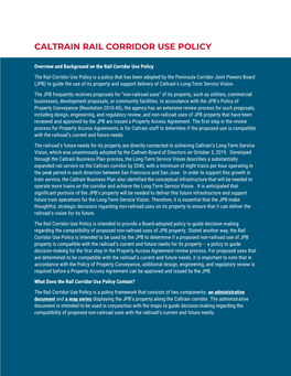 Caltrain Rail Corridor Use Policy Document