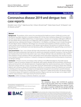 Coronavirus Disease 2019 and Dengue—Double Trouble in the Tropics