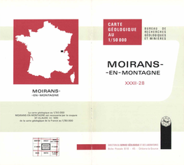 MOIRANS-EN-MONTAGNE Est Recouverte Par La Coupure ST-CLAUDE (Na 149) De La Carle Géologique De La France Au 1/80.000