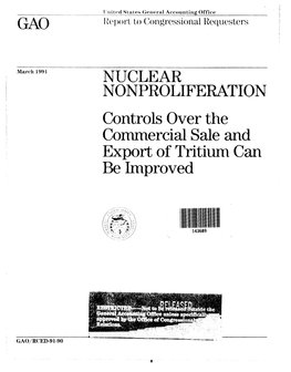 RCED-91-90 Nuclear Nonproliferation: Controls Over the Commercial