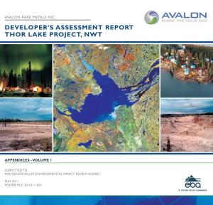 Thor Lake Project DAR Appendix a Stantec Environmental Baseline
