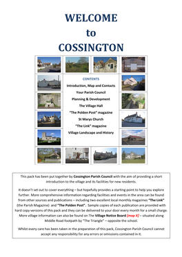 Cossington Parish Council with the Aim of Providing a Short Introduction to the Village and Its Facilities for New Residents