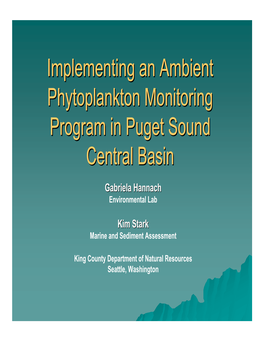 Implementing an Ambient Phytoplankton Monitoring Program