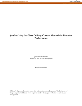 (Re)Breaking the Glass Ceiling: Current Methods in Feminist Performance