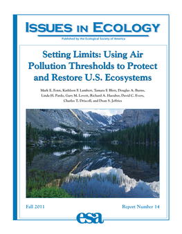 Using Air Pollution Thresholds to Protect and Restore U.S. Ecosystems