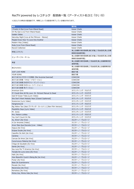 Rectv Powered by レコチョク 配信曲 覧（アーティスト名ヨミ「か」 ）