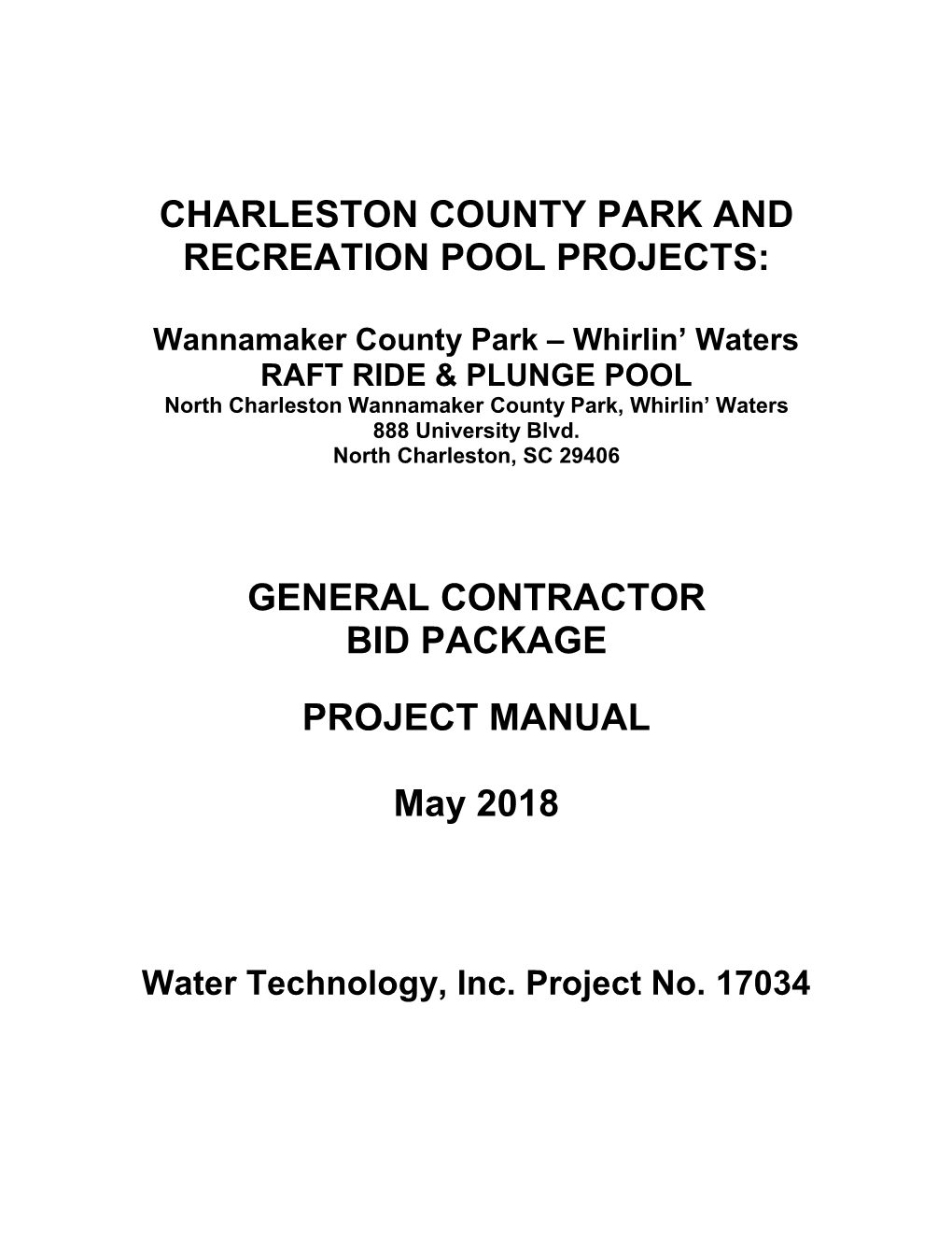 Charleston County Park and Recreation Pool Projects