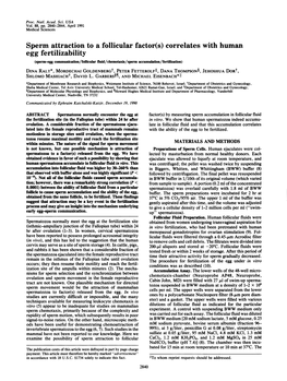 Sperm Attraction to a Follicular Factor(S)