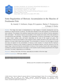 Some Regularities of Mercury Accumulation in the Muscles of Freshwater Fish by Anatoly V