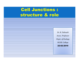 Cell Junctions : Structure & Role