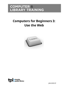 Computers for Beginners 3 Use the Web Handout