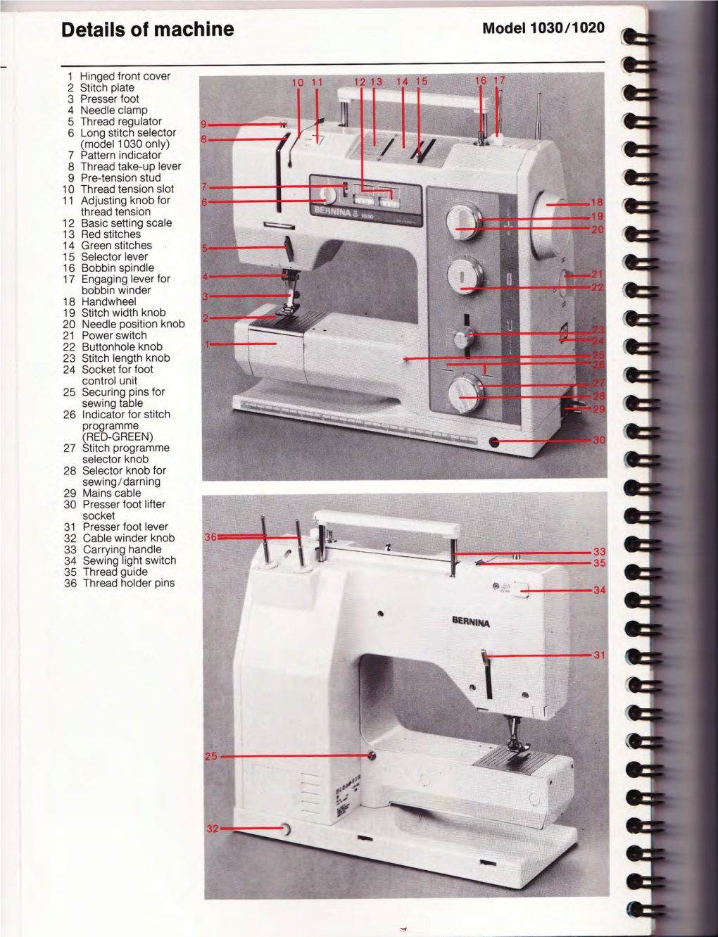 Bernina 102 and 1030 Sewing Machine User's