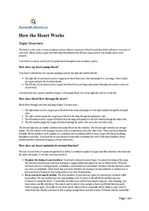 How the Heart Works Topic Overview