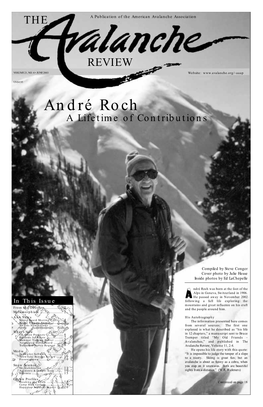 André Roch a Lifetime of Contributions