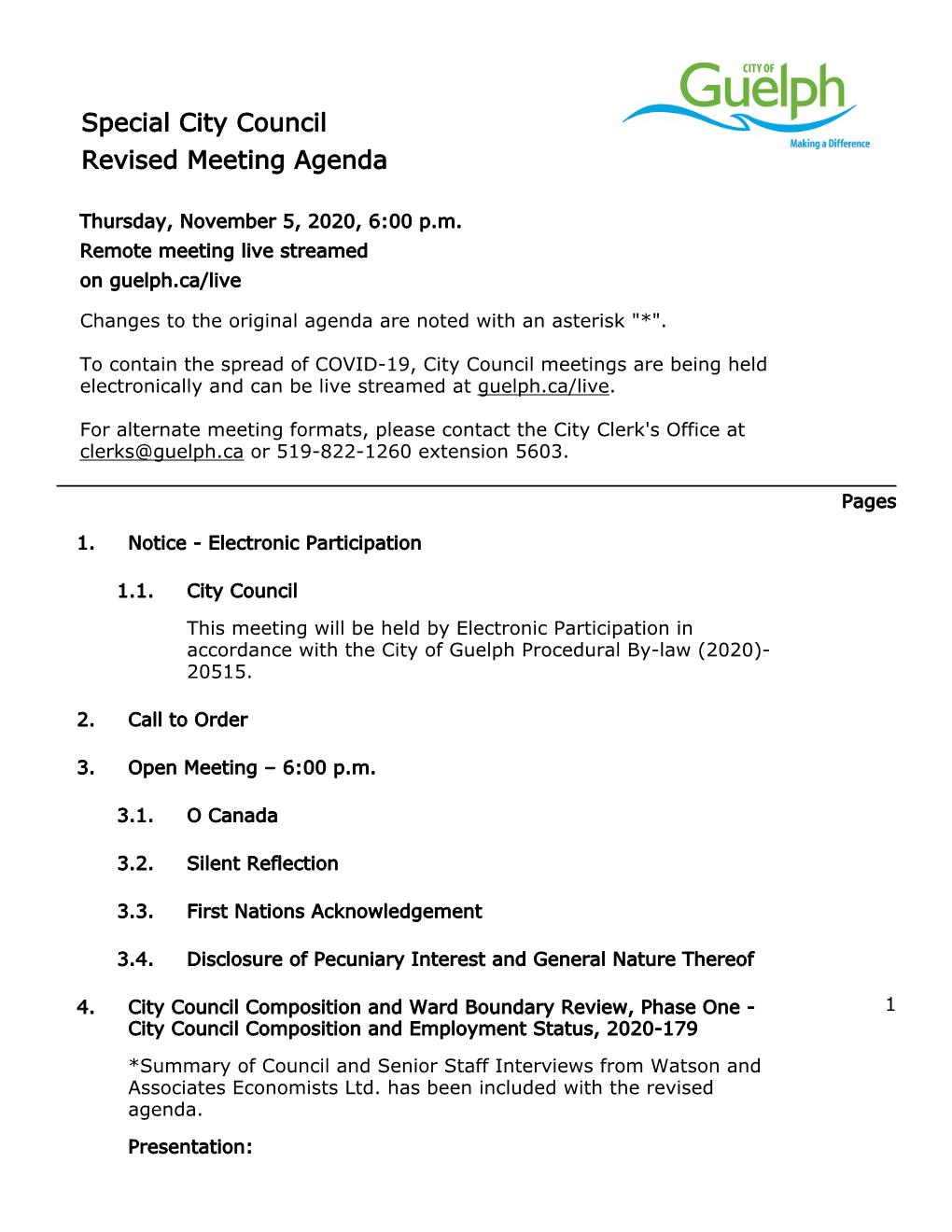 Guelph City Council Agenda Package