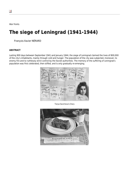 The Siege of Leningrad (1941-1944)