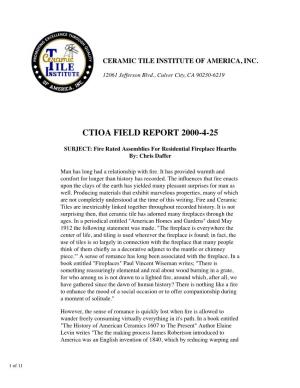 Ctioa Field Report 2000-4-25