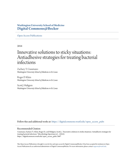 Antiadhesive Strategies for Treating Bacterial Infections Zachary T