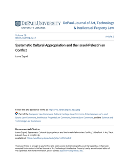 Systematic Cultural Appropriation and the Israeli-Palestinian Conflict