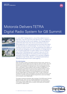 Motorola Delivers TETRA Digital Radio System for G8 Summit