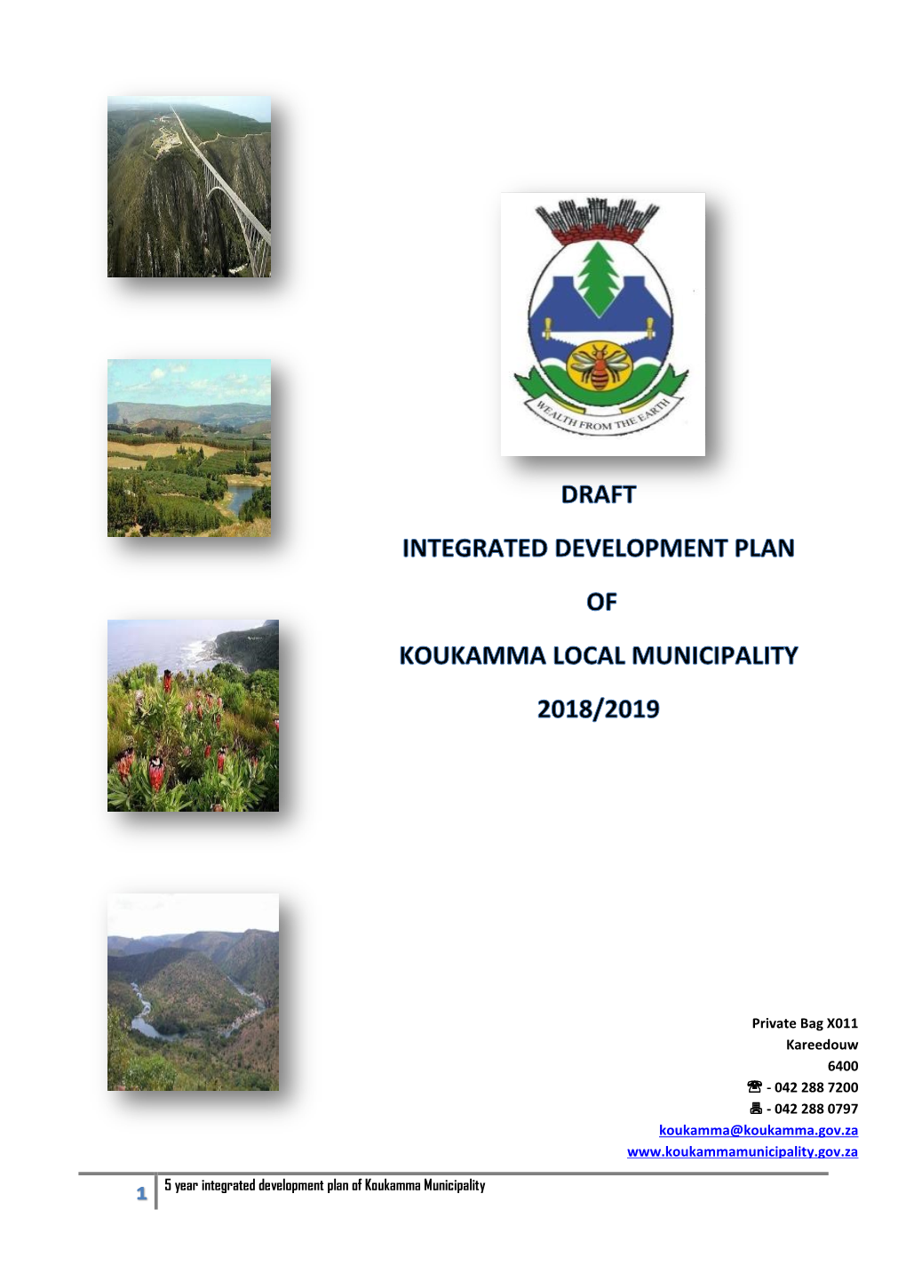 5 Year Integrated Development Plan of Koukamma Municipality