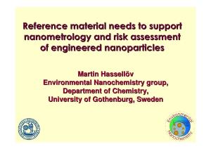 Reference Material Needs to Support Nanometrology and Risk