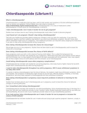 Chlordiazepoxide (Librium®)