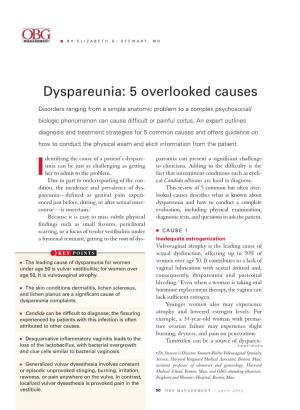 Dyspareunia: 5 Overlooked Causes