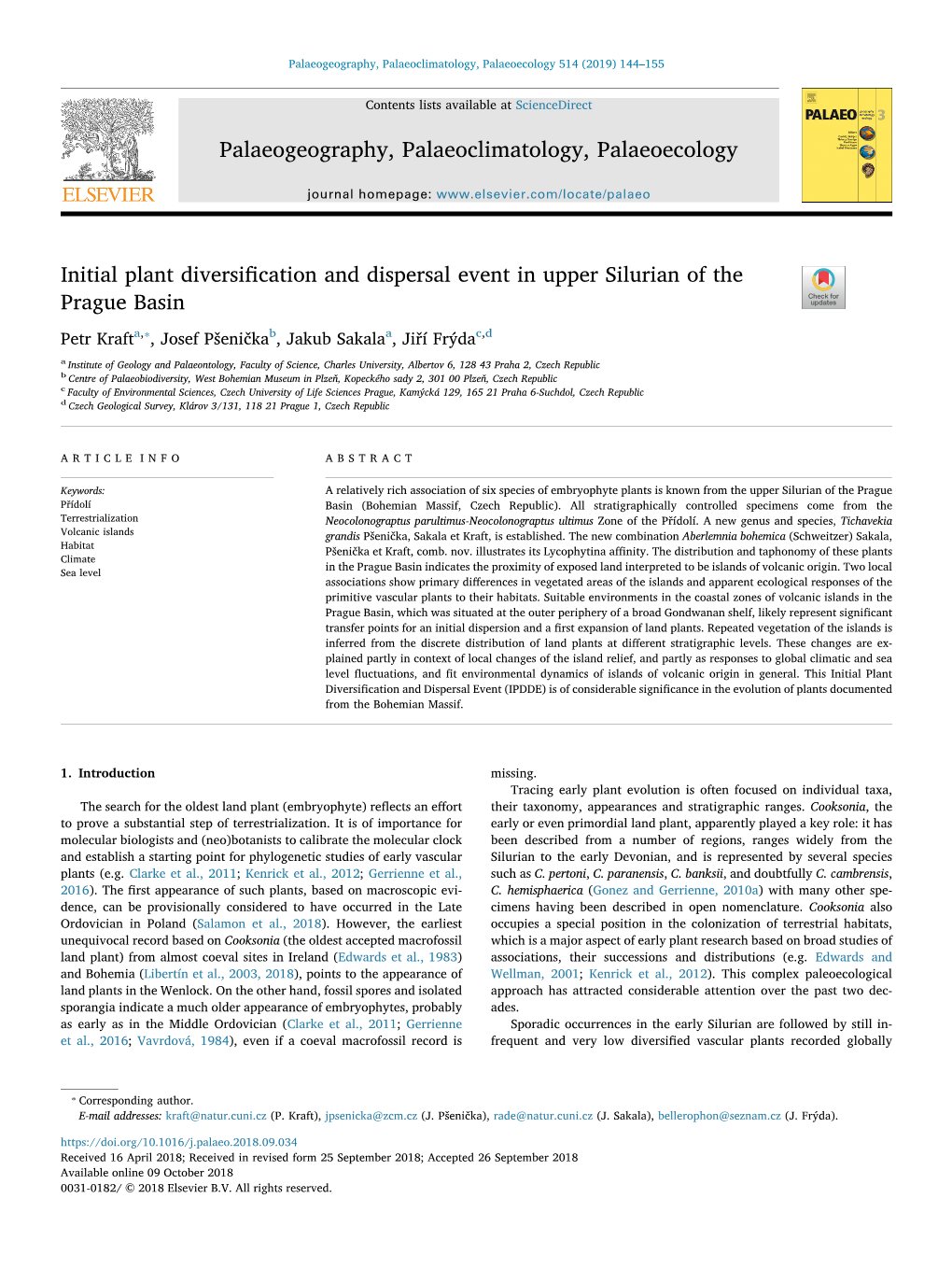 Initial Plant Diversification and Dispersal Event in Upper Silurian Of