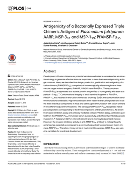 Antigenicity of a Bacterially Expressed Triple Chimeric Antigen of Plasmodium Falciparum