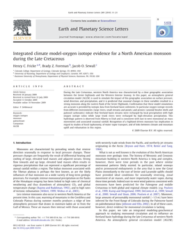 Integrated Climate Model-Oxygen Isotope Evidence for a North American Monsoon During the Late Cretaceous