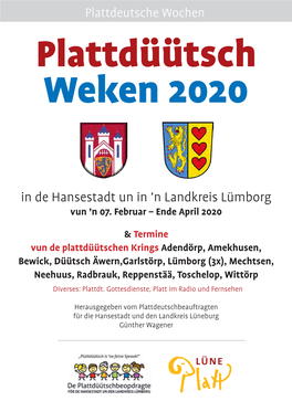 Programm Der 5. Plattdeutschen Wochen 2020