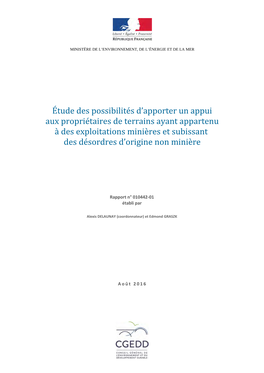 Étude Des Possibilités D'apporter Un Appui Aux Propriétaires