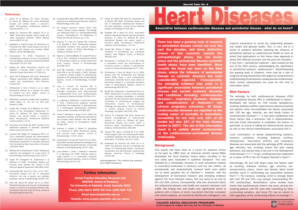 Association Between Cardiovascular Diseases and Periodontal Disease - What Do We Know? Tobacco Smoke Causes Disease: the Biology Heart Diseases 2