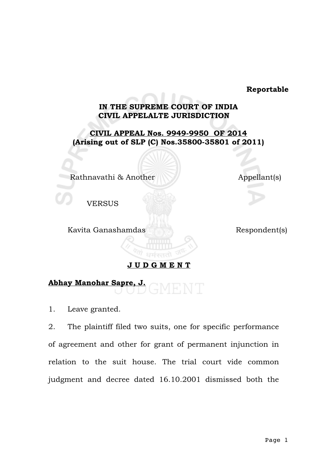 In the Supreme Court of India Civil Appelalte Jurisdiction