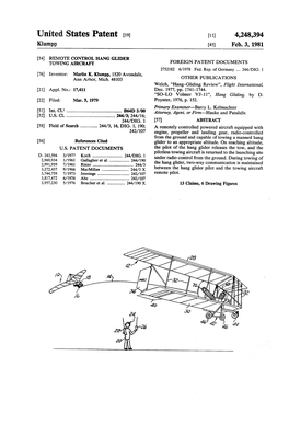 United States Patent (19) (11) 4,248,394 Klumpp 45) Feb