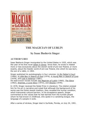 THE MAGICIAN of LUBLIN by Isaac Bashevis Singer