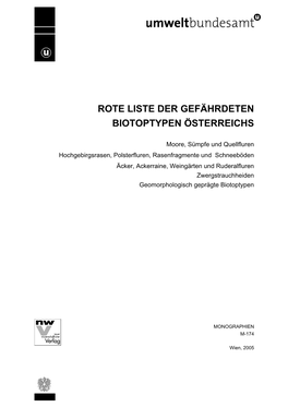 Rote Liste Der Gefährdeten Biotoptypen Österreichs